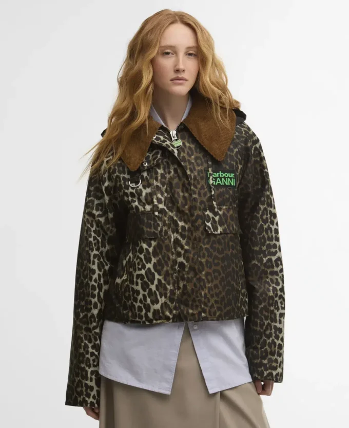 Barbour x GANNI Leopardmönstrad vaxad anorak Barbour x GANNI Leopardmönstrad vaxad anorak