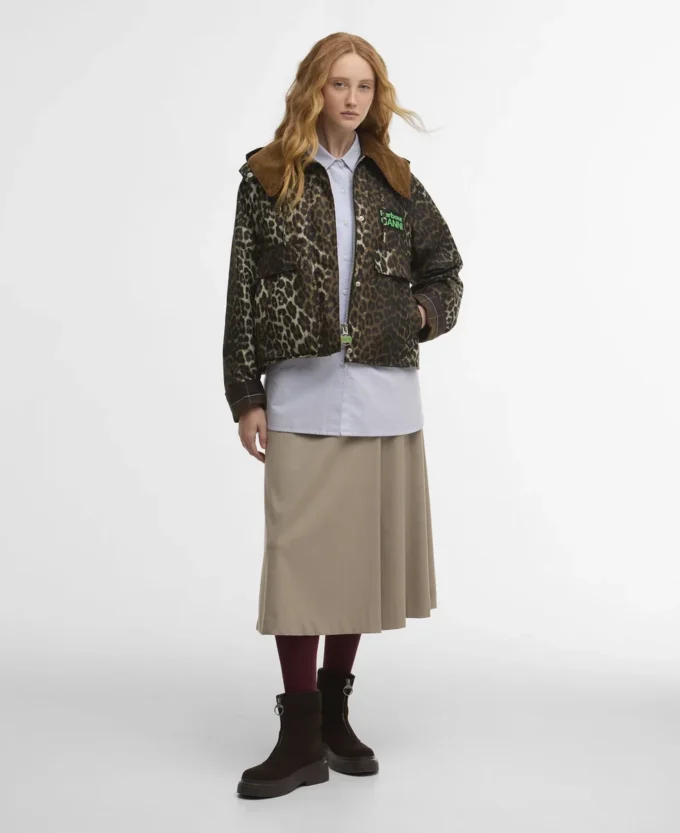 Barbour x GANNI Leopardmönstrad vaxad anorak Barbour x GANNI Leopardmönstrad vaxad anorak