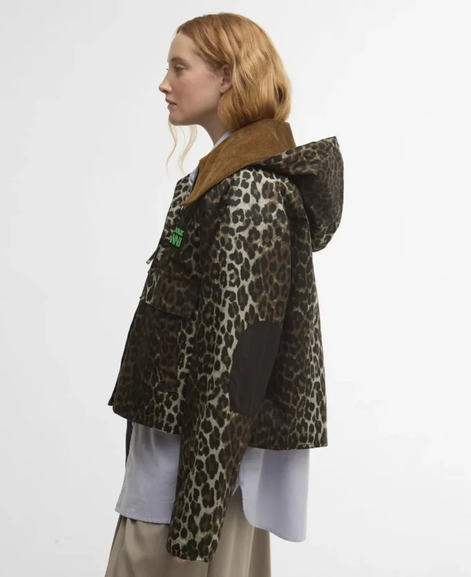 Barbour x GANNI Leopardmönstrad vaxad anorak Barbour x GANNI Leopardmönstrad vaxad anorak