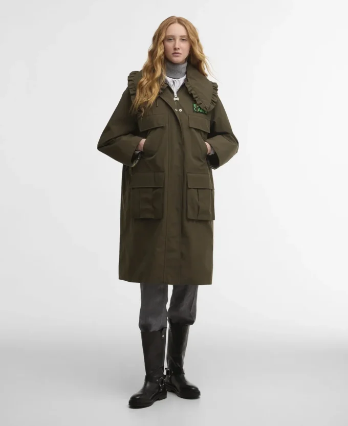 Barbour x GANNI Vattentät parkasjacka Barbour x GANNI Vattentät parkasjacka