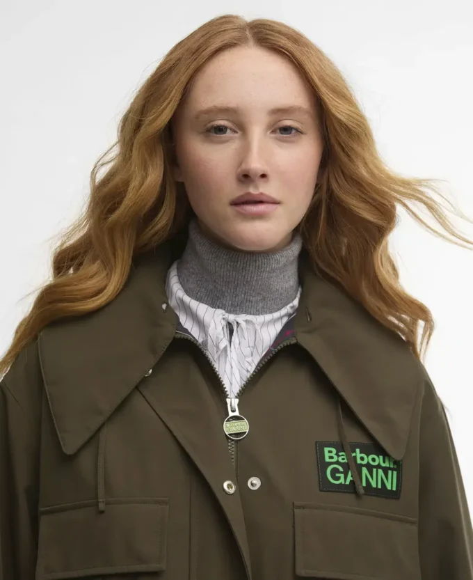Barbour x GANNI Vattentät parkasjacka Barbour x GANNI Vattentät parkasjacka