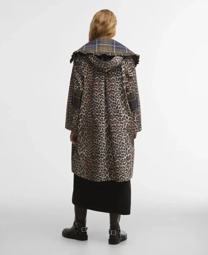 Barbour x GANNI Vattentät parkasjacka med leopardmönster Barbour x GANNI Vattentät parkasjacka med leopardmönster