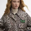 Barbour x GANNI Vattentät parkasjacka med leopardmönster Barbour x GANNI Vattentät parkasjacka med leopardmönster